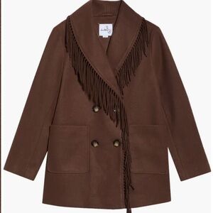 Sam Edelman Brown Fringed Trench Coat